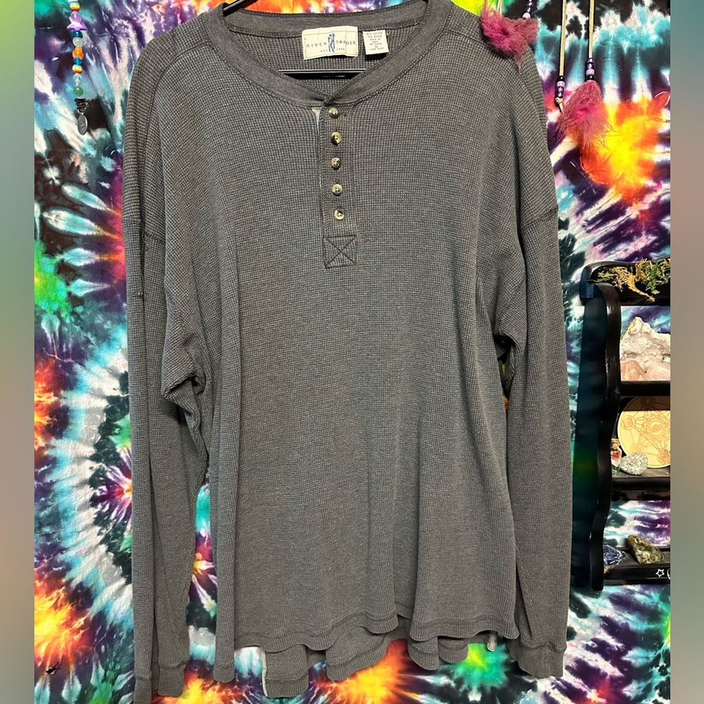 Men’s thermal quarter button up shirt